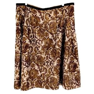 SCHUMACHER Silk Skirt 34" Waist Bronze Gold Paisley Old Money Quiet Luxury